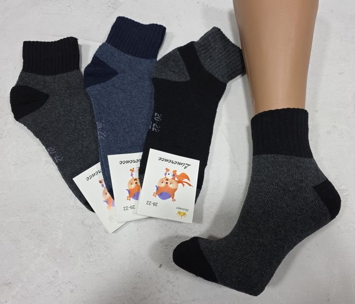 Шкарпетки Житомир "LIMERENCE" 1500-17 махрові дитячі, розмір за довжиною стопи: 14-16, 16-18, 18-20, 20-22, 22-24 -(Махра -хлопчик -середні комбіновані із широкою гумкою) -уп. 12 шт