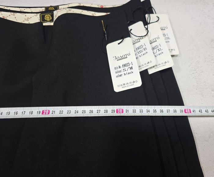 Лосини "Золото" А-9025-1-Р у рельєфний рубчик на збитому плюшевому флісі з коригуючою мембраною та тейпами +з широким поясом утяжкою +з підтяжкою живота та сідниць, р. 2XL/3XL-(48-52) -(чорні)