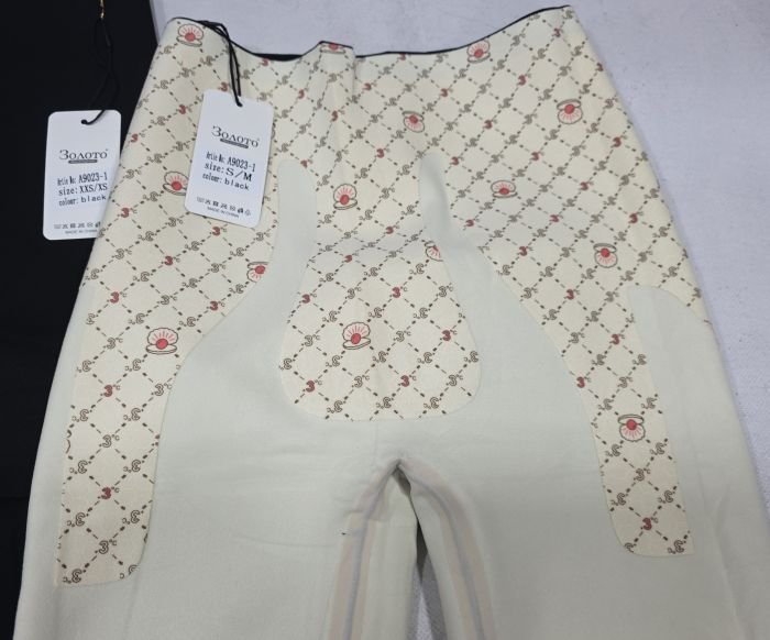 Лосини "Золото" А-9023-1-Г гладкі на збитому плюшевому флісі з коригуючою мембраною та тейпами +з широким поясом утяжкою +з підтяжкою живота та сідниць, р. XXS/XS-(42-46), S/M-(44-48), L/XL-(46-50), 2XL3XL-(48-52) -(чорні)