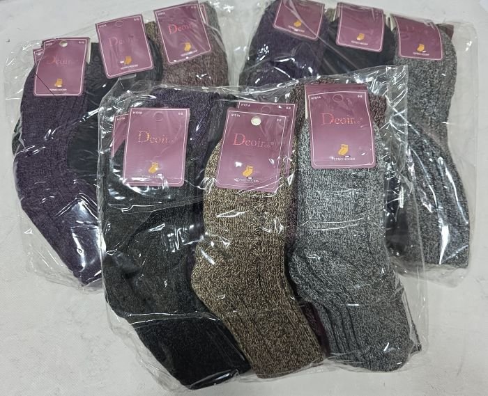 Шкарпетки "Deoiros" Н-101-А термо бавовна дитячі, р. 6-8, 8-10, 10-12 років -асорті -(Дівчинка -в'язані меланжеві) -уп. 10 шт