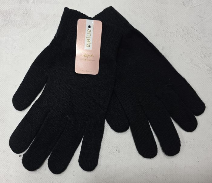 Рукавички універсальні "Anjela" 2001 з начосом -(чорні -універсал.) -уп. 12 шт.