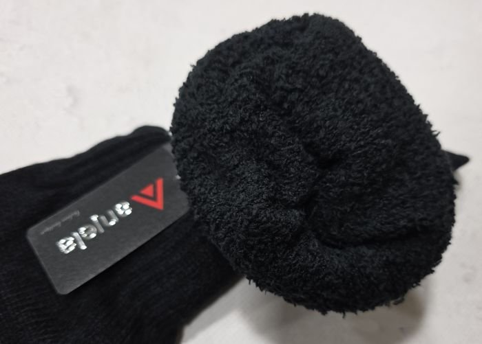 Рукавички чоловічі "Anjela" 1111 подвійні на махрі -(чорні-чоловічі) -уп.12 шт