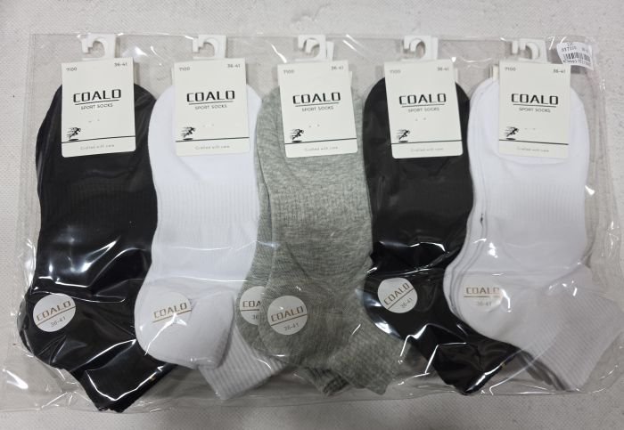 Шкарпетки "COALO" ВY-7100 стрейч /cotton жіночі, р. 36-41 -(Асорті /укорочені з гумкою в рубчик +посередині резинка фіксатор) - уп. 10 шт