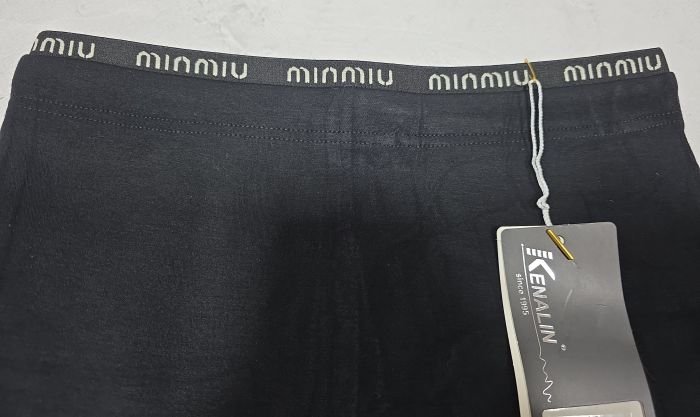 Лосини "Kenalin" NO:2016 безшовні з еластичного бавовняного трикотажу на збитому флісі +на додатковій плоскій резинці написи, р. XL-5XL-(44-48) -(чорні)