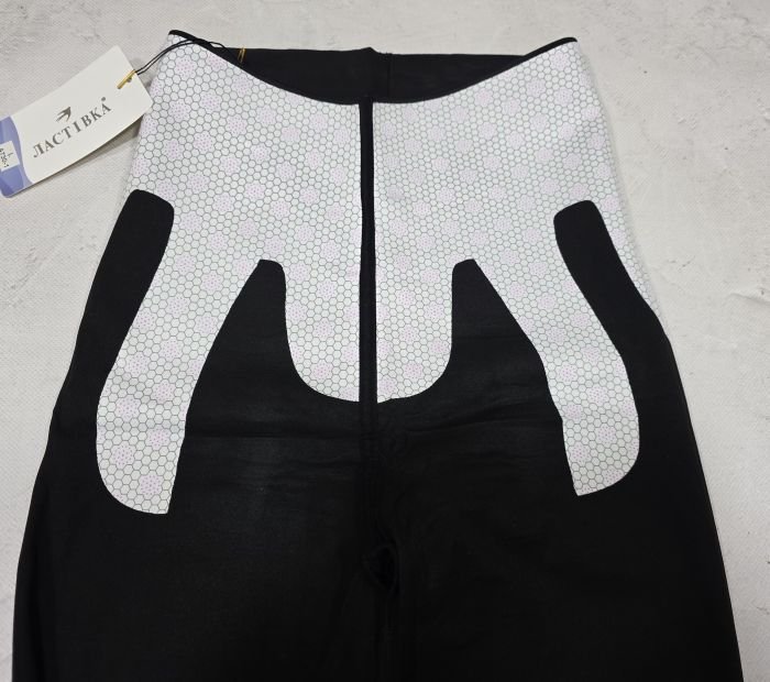 Лосини "Ластівка" А-730-1 демі гладкі з коригуючою мембраною та з тейпами +з чіпами, з широким поясом утяжкою +з підтяжкою живота та сідниць, р. М-(42-46) -(чорні)