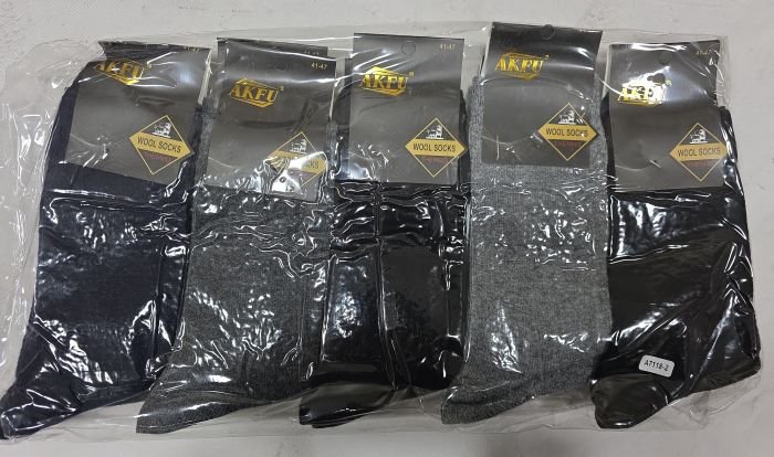 Шкарпетки "AKFU" А-7118-2 вовняні чоловічі, р. 41-47 -(асорті /однотонні) -уп. 10 шт