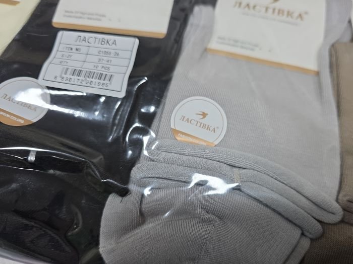 Шкарпетки "Ластівка" С-1055-26 стрейч/cotton ароматизовані "без резинки" жіночі, р. 37-41 -асорті -(Б/р -Високі /однотонні без гумки із закрученим верхом) -уп. 10 шт