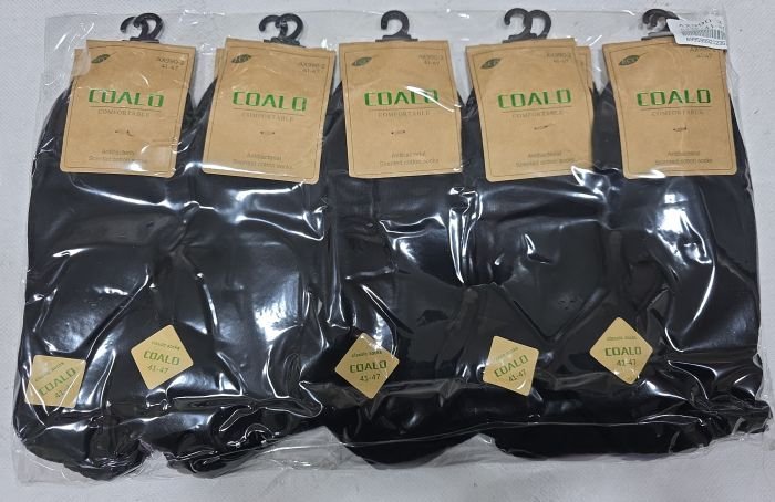 Шкарпетки "COALO" AX-990-2 стрейч /cotton ароматизовані чоловічі, р. 41-47 -(Короткі /чорні -чол.) -уп. 10 шт