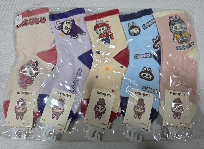 Шкарпетки "Корона" CY-4011-2 стрейч дитячі р. 2-4, 5-8, 9-12 років -асорті -(Дівчинка /мікс різних Ла-бу-бу +висока гумка в рубчик) -уп. 10 шт