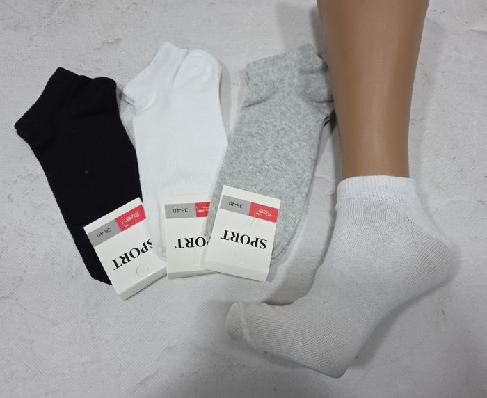 Шкарпетки Житомир "КОІ-Жіноча колекція" 119-15 стрейч жіночі, р. 36-40 -асорті -(Короткі /однотонні -сірі, білі, чорні -жін.) -уп. 12 шт