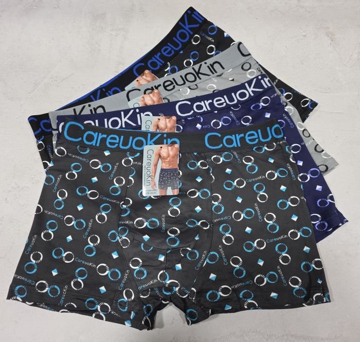 Боксери "CareuoKin" DF-3432 palyester /spandex, р. XL, 2XL, 3XL - уп. 12 шт -мікс