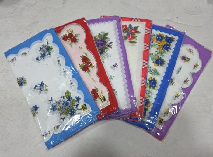 Носова хустка жіноча 45458-1 cotton р. 28*28 -уп. 10шт -(випадкове асорті -без вибору забарвлення!)