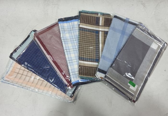 Носова хустка чоловіча 585-50 cotton р. 30*30 -уп. 12 шт -(випадкове асорті в упаковці -без вибору забарвлення!)