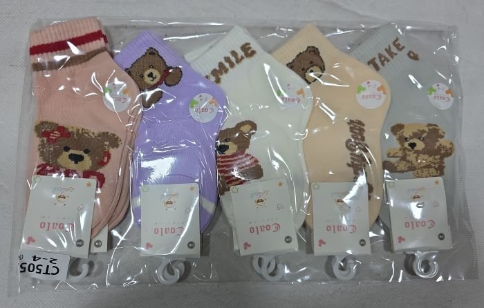 Шкарпетки "Fashion/ Coala" СТ-5053 стрейч /cotton дитячі р. 2-4, 4-6, 6-8 років -асорті -(Дівчинка -мікс ведмедиків з широкою гумкою в рубчик) -уп. 10 шт