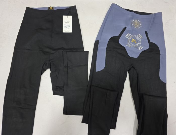 Лосини "Золото" А-7012-1 демі гладкі з коригуючою мембраною та тейпами +з широким поясом утяжкою +з підтяжкою живота та сідниць з пуш-ап ефектом (Push-up) р. XXS/XS-(42-46), S/M-(44-48), L/XL-(46-50), 2XL3XL-(48-52) -(чорні)