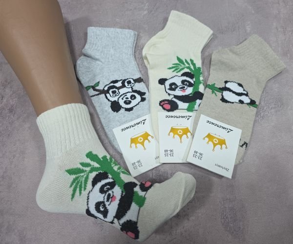 Шкарпетки Житомир "Limerence" 405-50 стрейч жіночі, р. 36-40 -асорті -(Укорочені /панди на різних гілочках бамбука +гумка в рельєфний рубчик -стрейч) -уп. 12 шт