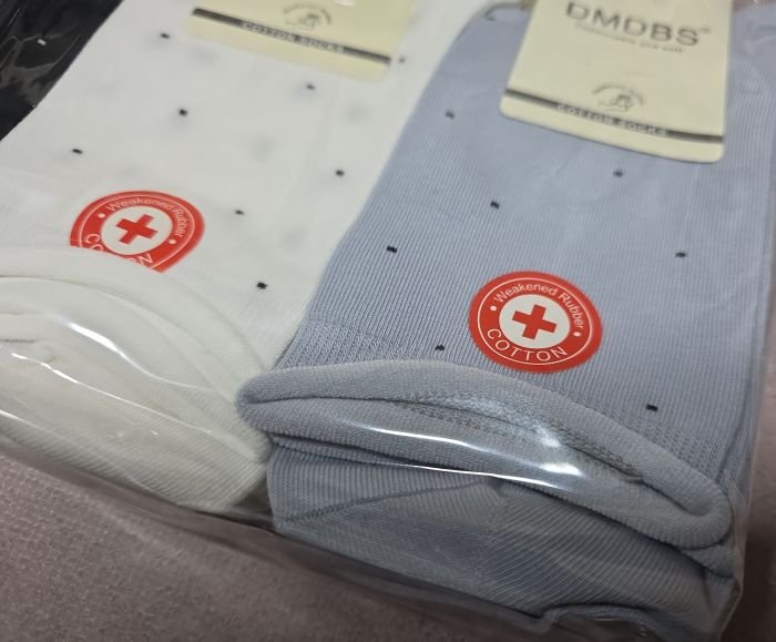 Шкарпетки "DMDBS" BJ:165 стрейч /cotton "з ослабленою гумкою +" жіночі, р. 36-41 -асорті -(Високі в горошок із закрученим верхом -BJ-165) - уп. 10 шт