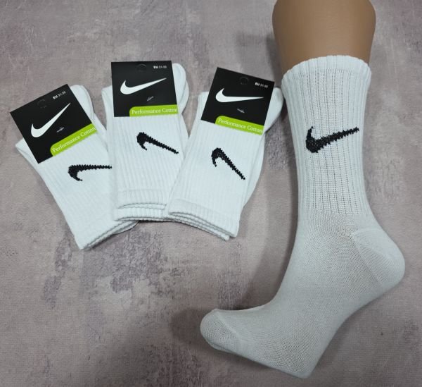 Шкарпетки Турція "Спорт значок" ЗД-26-52 стрейч дитячі, р. 31-35 -(Білі /теніс -дит.) -уп -12 шт