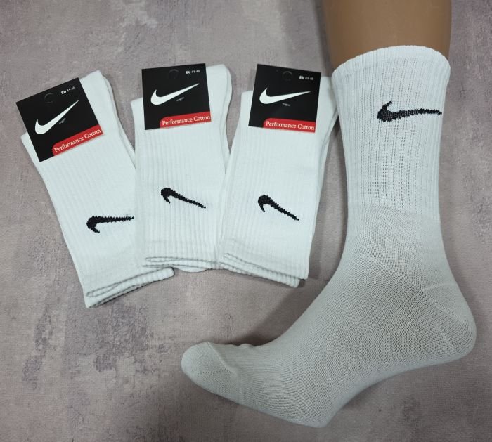 Шкарпетки "Спорт значок" ЗС-104-40 стрейч чоловічі, р. 41-45 -(Білі -теніс високі) -уп. 12 шт