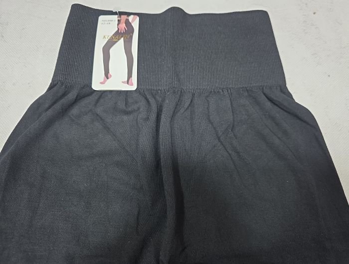 Лосини "Kenalin" 098-1 безшовні гладкі зі штрипками +широкий пояс, р. 42-48, 48-54 -(чорні)