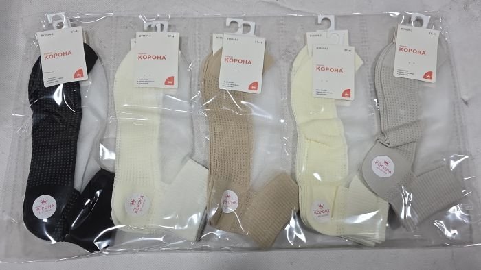 Шкарпетки "Корона" BY-5554-2 стрейч/eco-cotton жіночі, р. 36-41 -асорті -(Короткі /однотонні з прозорим верхом +з гумкою в рельєфній рубчик +підошва з перфорацією) -уп. 10 шт