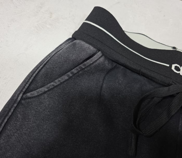 Прогулянкові штани "Ластівка" А-2116-1 трикотажні з ефектом варки та потертостей, низ на манжеті резинці, верх на плоскій резинці +з боків кишені, р. 5XL-(44-48), 6XL-(46-50), 7XL-(48-52) , 8XL-(50-54), 9XL-(52-56), 10XL-(54-58) -(чорно-сірий мікс)