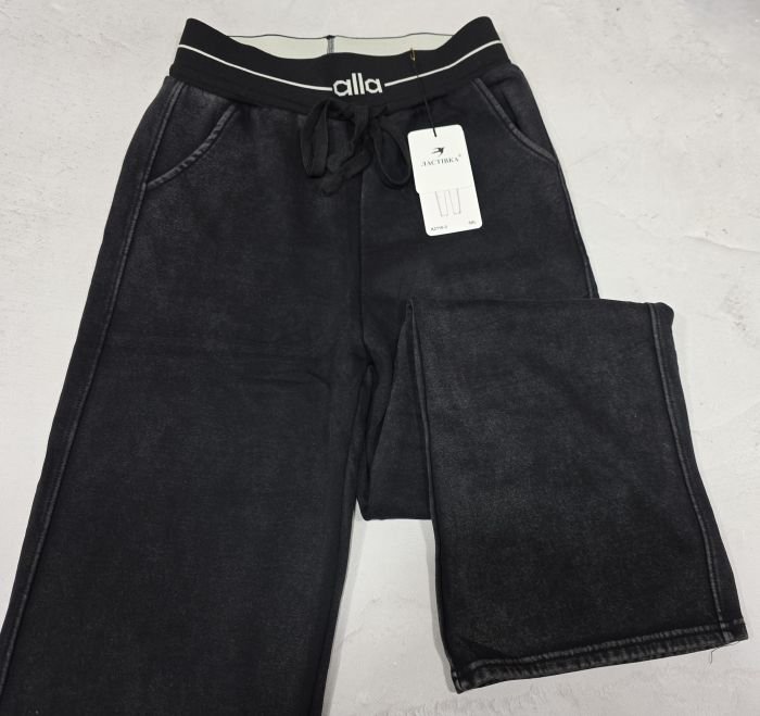 Прогулянкові штани "Ластівка" А-2116-3 трикотажні з ефектом варки та потертостей, з прямим низом, верх на плоскій резинці +з боків кишені, р. 5XL-(44-48), 6XL-(46-50), 7XL-(48-52) , 8XL-(50-54), 9XL-(52-56), 10XL-(54-58) -(чорно-сірий мікс)