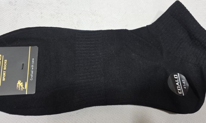 Шкарпетки "Coalo" AY-9100-2 стрейч/cotton чоловічі, р. 41-47 -чорні -(Укорочені +з широкою гумкою в рубчик +посередині резинка фіксатор) -уп. 10 шт