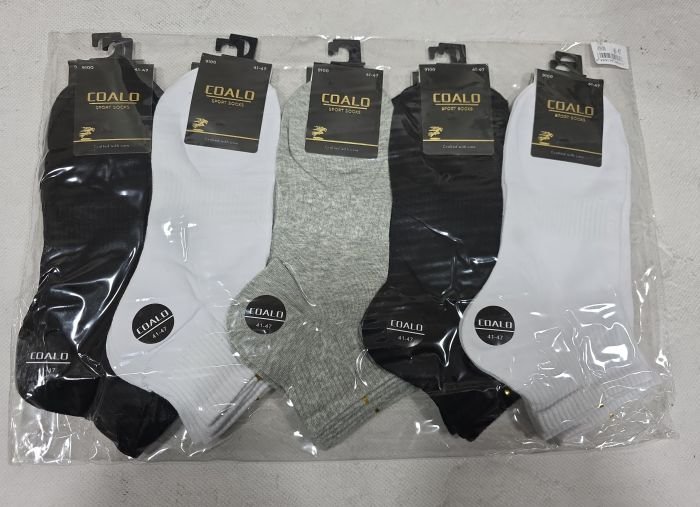 Шкарпетки "Coalo" AY-9100 стрейч/cotton чоловічі, р. 41-47 -асорті -(Укорочені +з широкою гумкою в рубчик +посередині резинка фіксатор) -уп. 10 шт