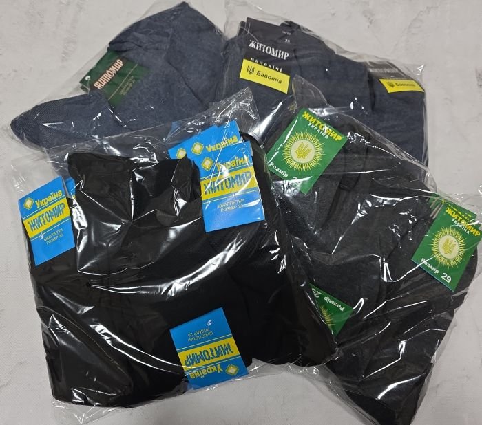 Шкарпетки Житомир "П.П.Гроза Х/Б" 251-0 х/б-гладь бавовняні чоловічі, р. 25, 27, 29, 31, 33 -(Х/Б -чорні -уп. 12 шт)