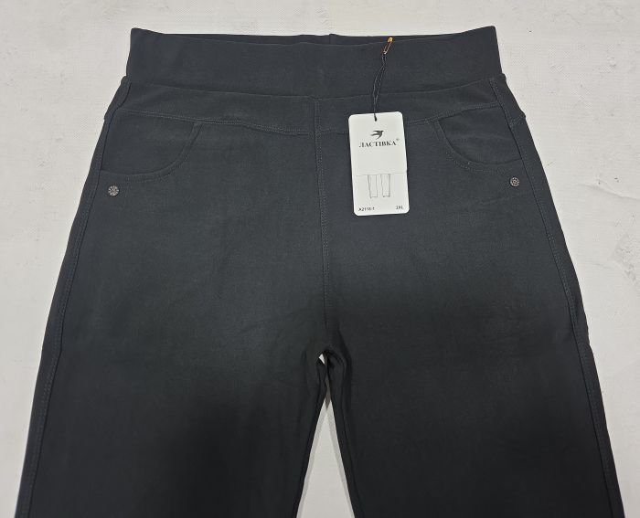Лосини брючні "Ластівка" 2118-1 з кишенями спереду та ззаду, р. 2XL-(46-48), 3XL-(48-50), 4XL-(50-52) -(Чорні)