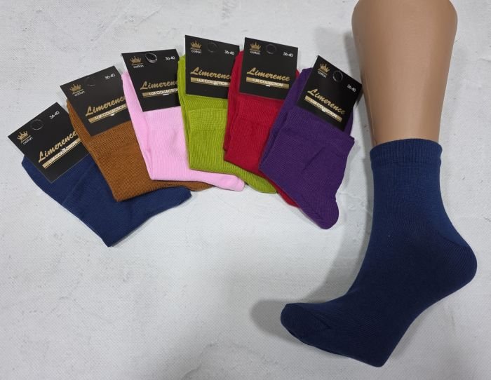 Шкарпетки Житомир "Limerence LUX" 682-07 cotton-стрейч жіночі (узбецька бавовна /середні), р. 36-40 -асорті -(Кольоровий мікс -"середні -LUX-бавовна) -уп. 12 шт