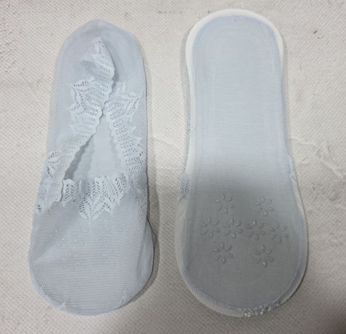 Шкарпетки-сліди "Akfu" KL-7021-5 жіночі нейлонові з бавовняною підошвою та тормозами +всередині з силіконовою смужкою, р. 36-41 -асорті -(Однотонні +з орнаментом на сіточці) -уп. 10 шт