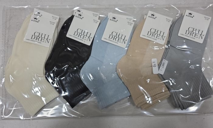 Шкарпетки "Корона" C-3007-1/(С3167) сітка дитячі на розмір взуття: 21-26, 26-31, 31-36 -(Хлопчик -сіточка -однотонні +середня гумкою в рубчик) -уп. 10 шт