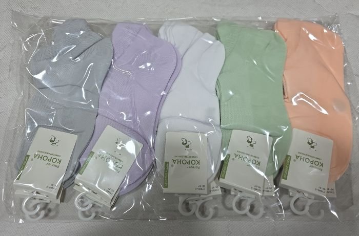 Шкарпетки "Корона" CY-460-2 сітка /cotton підліткові р. 32-37 -асорті -(Дівчинка -короткі -однотонні +ззаду на п'яті виступ / язичок) -уп. 10 шт