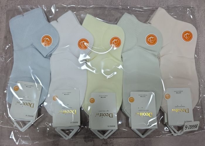 Шкарпетки "Deoiros" В-6682-6 сітка жіночі, р. 36-41 -асорті -(Сіточка /укорочені -однотонні +середня гумка в рубчик) -уп. 10 шт