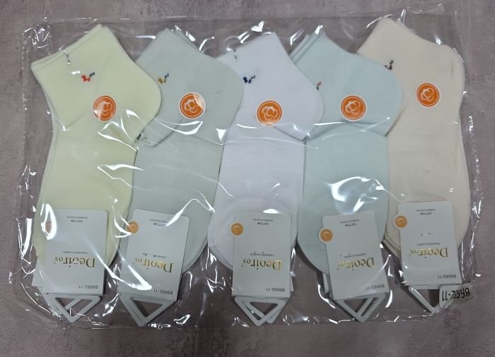 Шкарпетки "Deoiros" В-6682-11 сітка жіночі, р. 36-41 -асорті -(Сіточка /укорочені -однотонні +маленька вишивка на середній гумці в рубчик) -уп. 10 шт