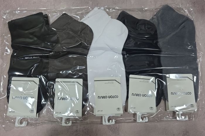 Шкарпетки "Cotton Carsu" LЕ-2002-3 стрейч /cotton чоловічі, р. 41-47 -асорті -(Укорочені /однотонні +гумка в рубчик) -уп. 10 шт