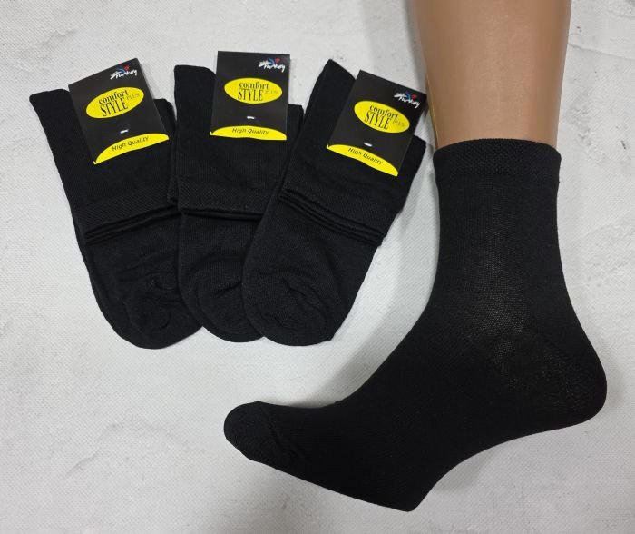 Шкарпетки Житомир "STYLE plus comfort" МР-005-03 стрейч-lycra чоловічі, р. 42-44 -(Середні /чорні -однотонні) -уп. 12 шт