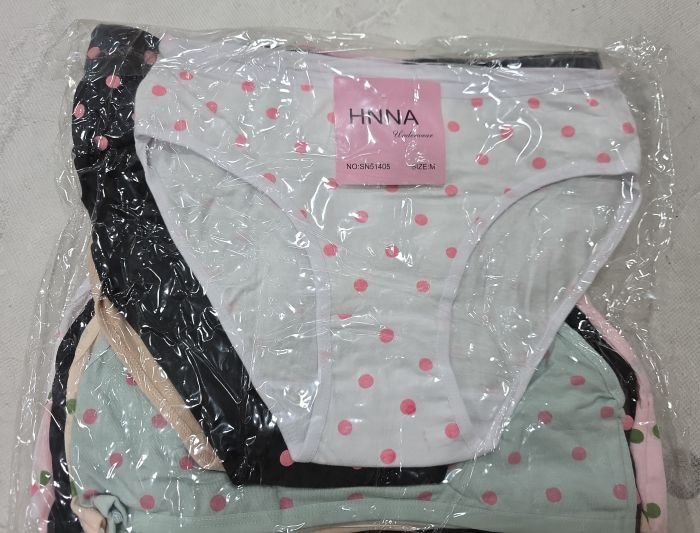 Жіночі труси "HNNA" New SN-51405 cotton, р. М, L, xl -(44, 46, 48) -асорті -(Великий горох) -уп. 12 шт