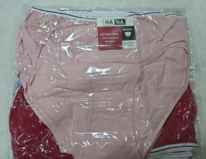 Жіночі труси "HANA" New М-6562 cotton, р. 2XL, 3XL, 4XL -(48, 50, 52) -асорті -(Однотонні з мереживом) -уп. 12 шт