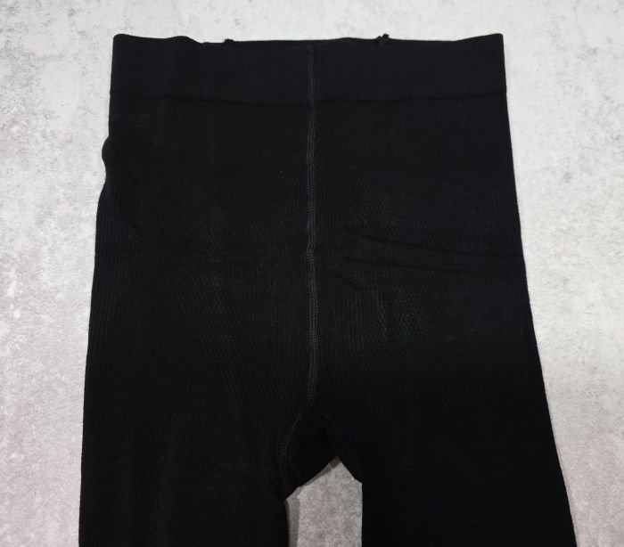 Колготки "Корона" KW-2605/54-60 термо cotton в дрібний рубчик із фланелевим утепленням до масажної стопи, позаду 2 шви -(чорні)