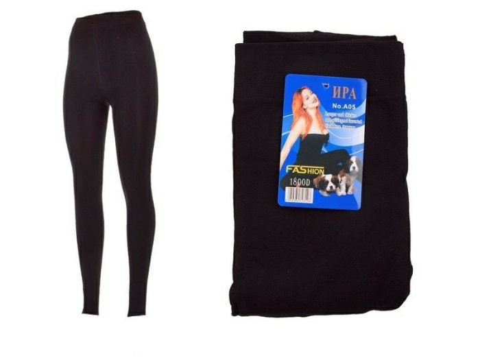 Лосини "Іра" А-05 на байці (синя етикетка) р. 46-50 /2 шва -(чорні)