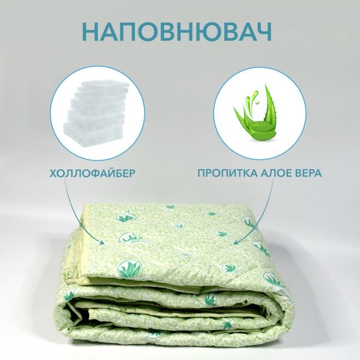 Ковдра 0658 "Constansy Літня -Алое" - 2м (двоспальна) з тканини мікрофібри просоченої алое вера +наповнення холлофайбер, р. +/- 175*205 -(мікс забарвлень без вибору!)