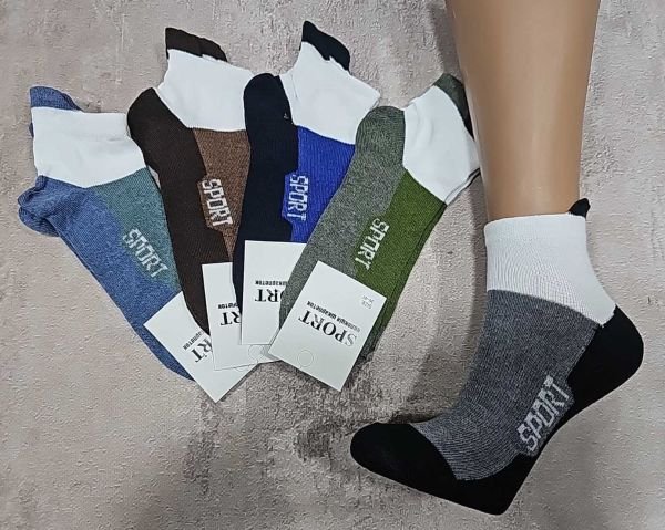 Шкарпетки "Житомир Преміум" 112-34 стрейч жіночі, р. 36-41 -випадкове асорті -(Комбіновані з двокольоровим низом та написом Sport + біла вставка під гумкою + ззаду кольоровий язичок /виступ) -уп. 12 шт