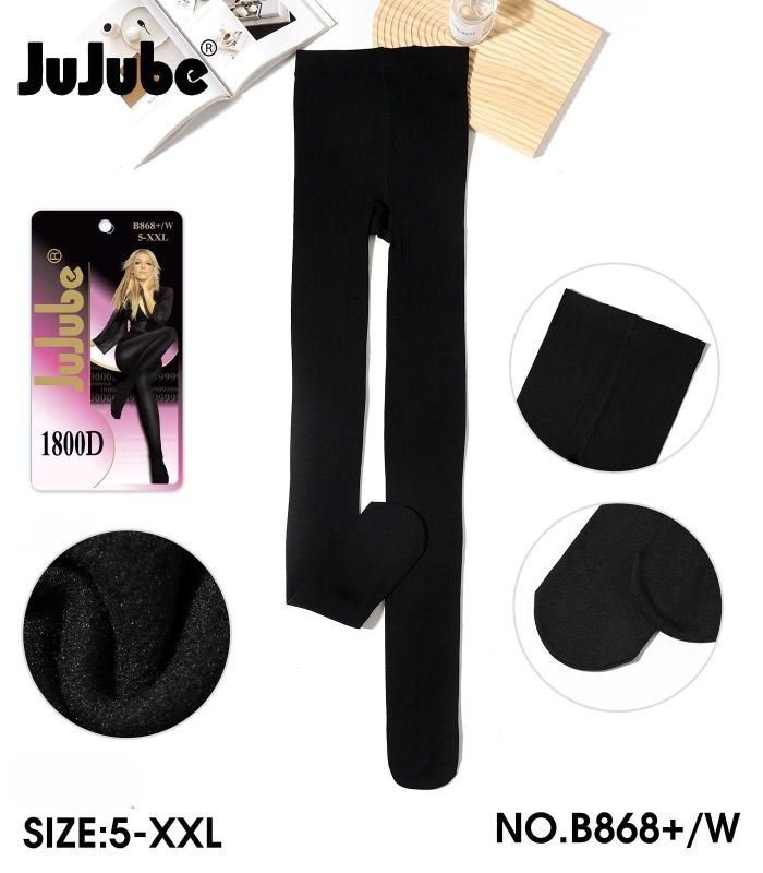Колготки "JUJUBE" К-868+ №5 на байці р. 46-50 /2 шва -(чорні) -уп.1 шт.