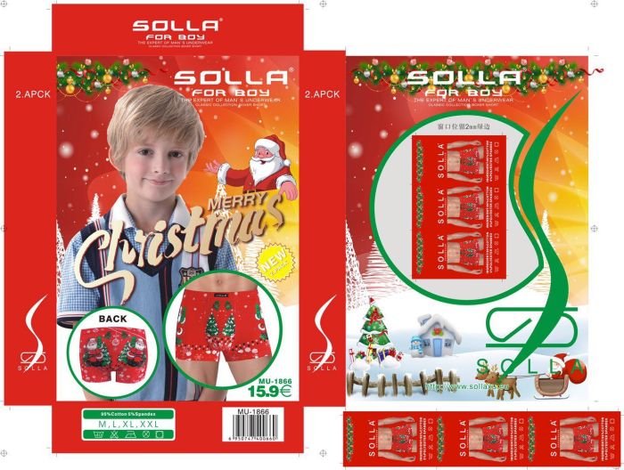 Боксери дитячі "Solla" 1866-О cotton новорічний мікс р. М, М, М, L, L, 2XL, 2XL, 2XL -уп. 16 шт.