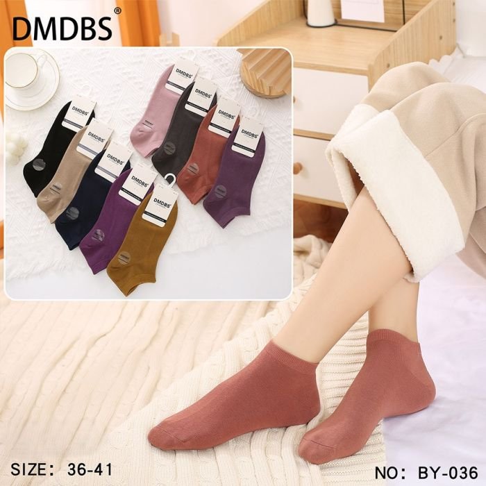 Шкарпетки "DMDBS" BY-036 стрейч / cotton жіночі, р. 36-41 -асорті -(Короткі / однотонні -темний кольоровий мікс) -уп. 10 шт