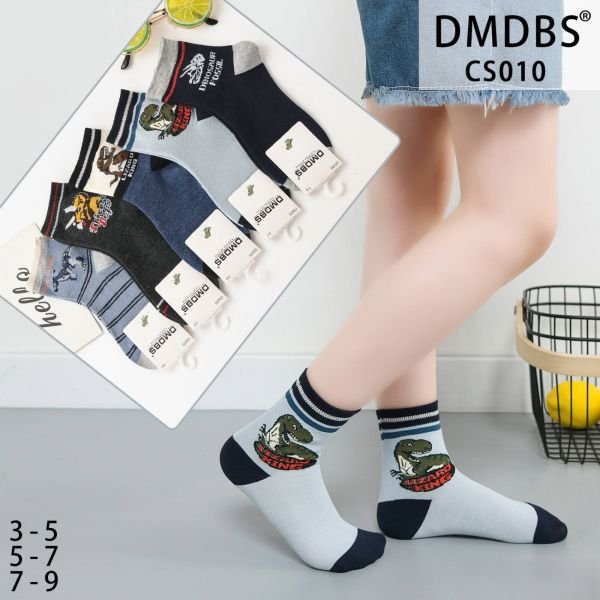 Шкарпетки "DMDBS" СS:010 стрейч /cotton дитячі р. 3-5, 5-7, 7-9 років -асорті -(Мікс різних динозаврів /cs-010) -уп. 10 шт