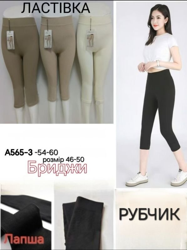 Бриджі "Ластівка" 565-3 -(54-60) безшовні в рубчик, р. 46-50